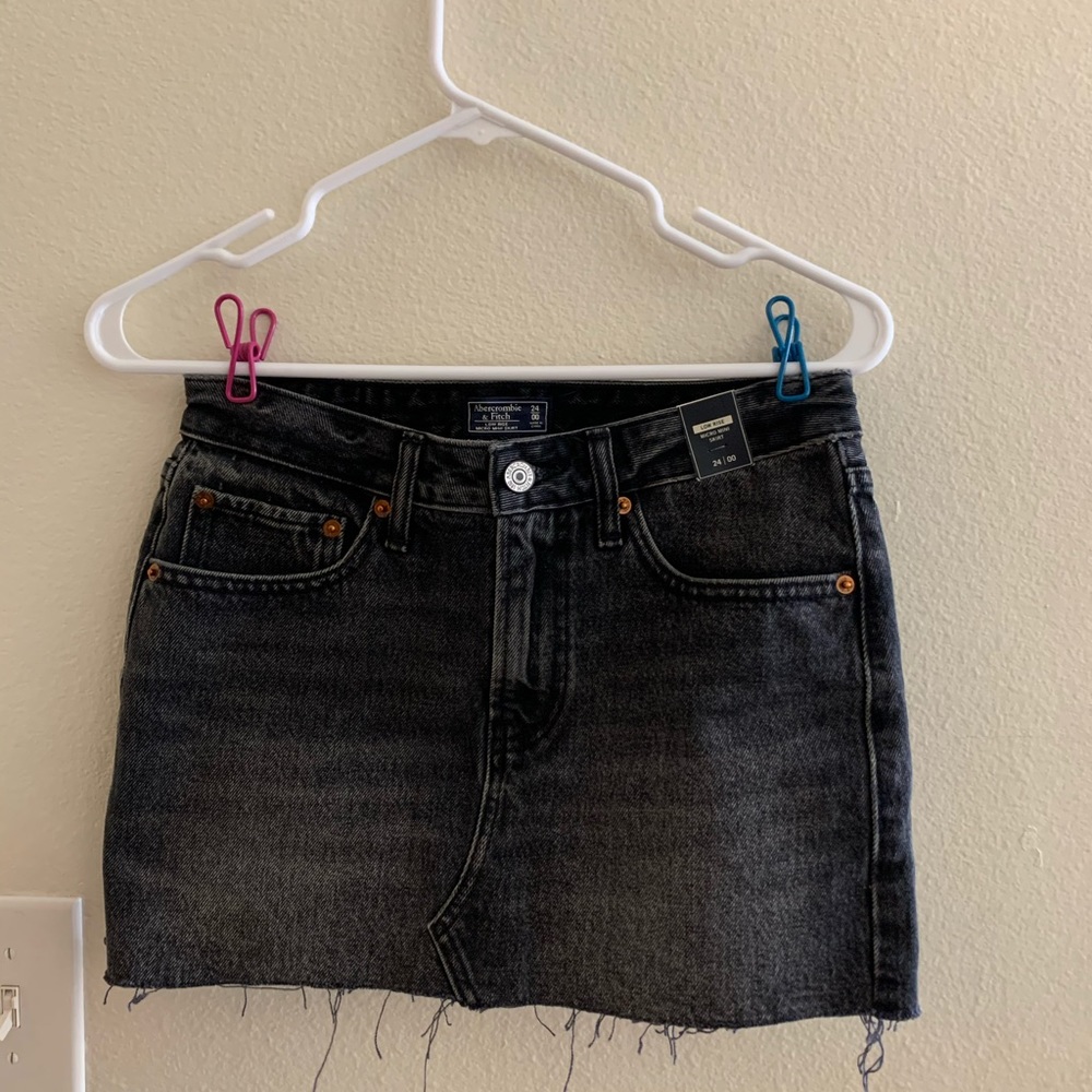 Black jean Mini skirt